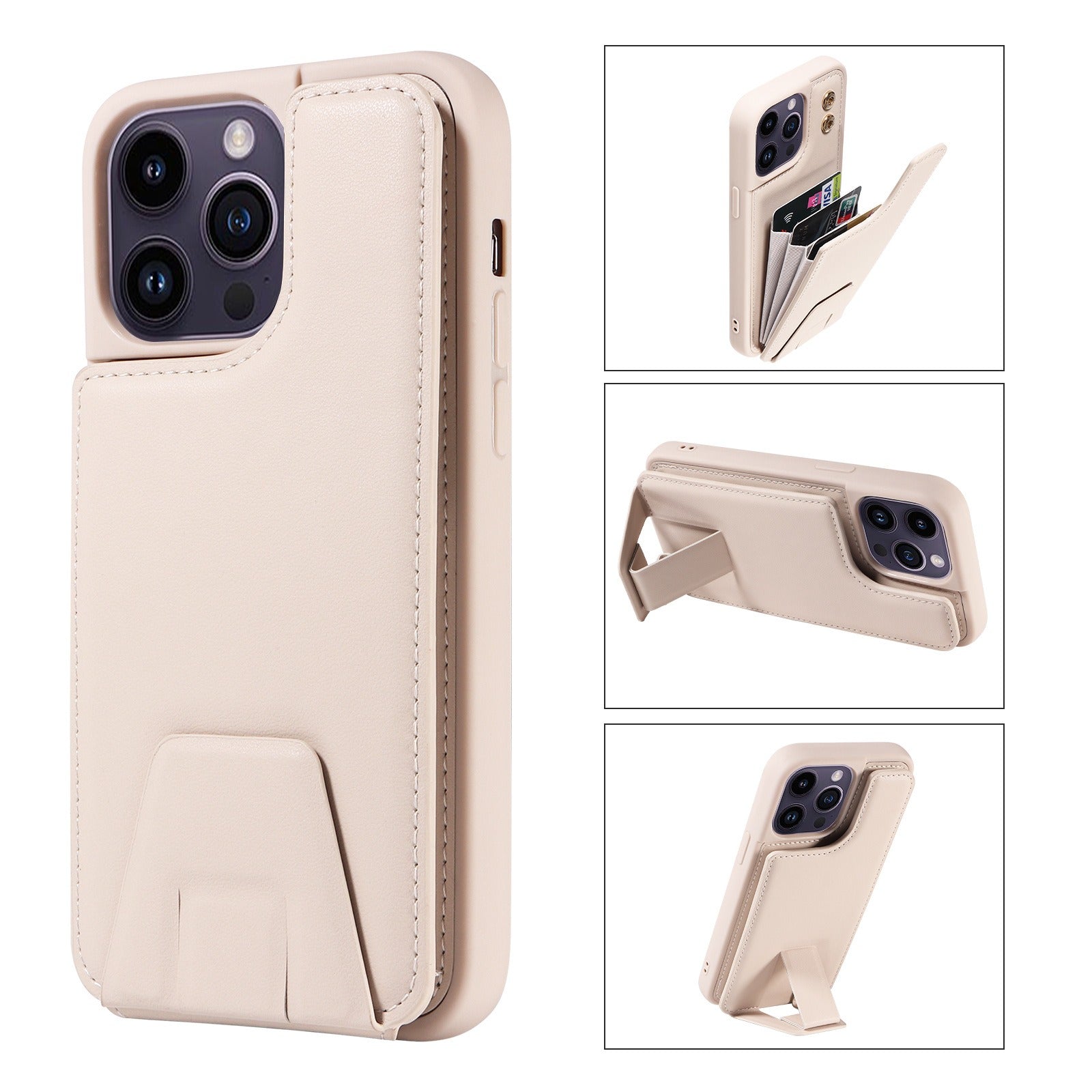 Suitable for Apple 15 phone case 13promax stand phone case adhesive leather anti drop 12 accordion card insertion phone case V.I.P Digital Presence