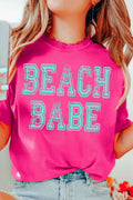 Rose Red BEACH BABE Graphic Relaxed T Shirt