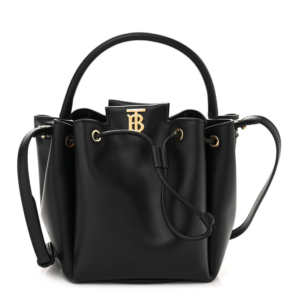 Burberry Calfskin Monogram Motif TB Bucket Black Banlieue91