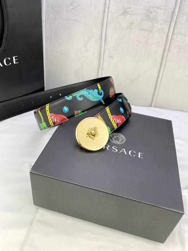Versace MEDUSA BIGGIE ENAMEL LEATHER BELT Banlieue91