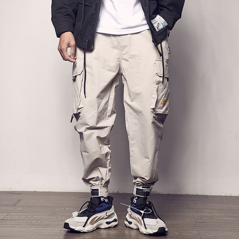 Velcro straps overalls casual pants