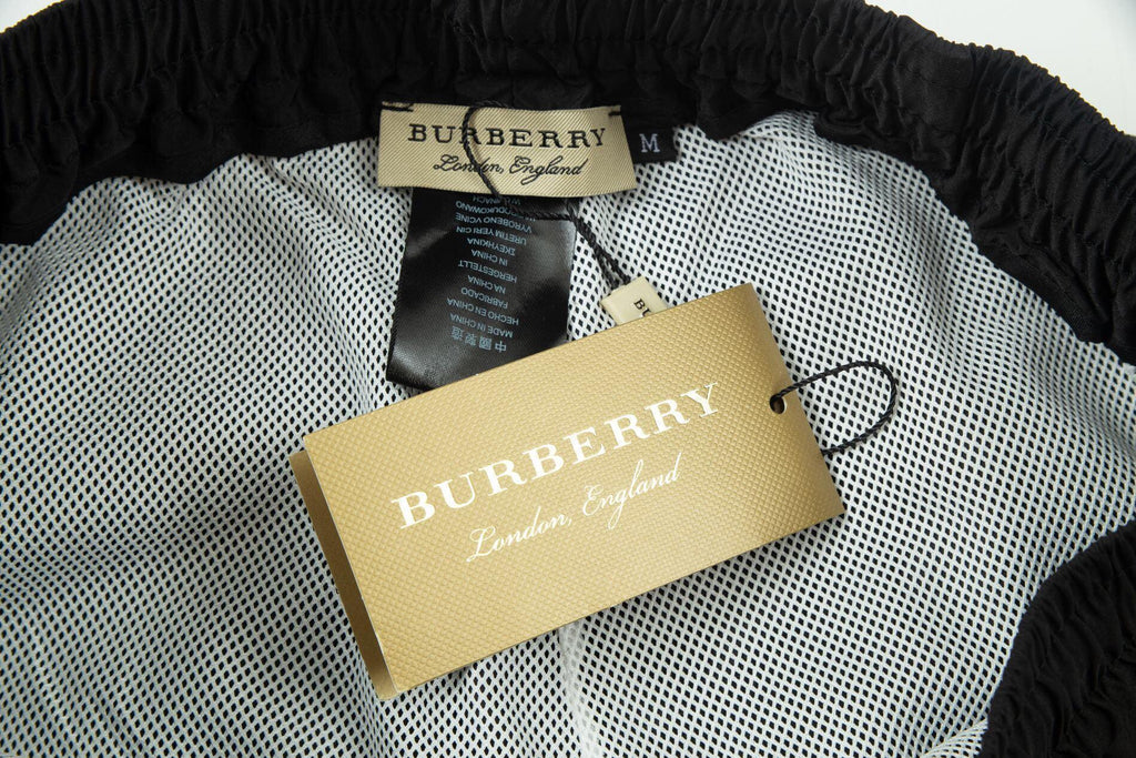 Burberry Men's Striped Cotton Knit Basketball Shorts 'Black' Banlieue91