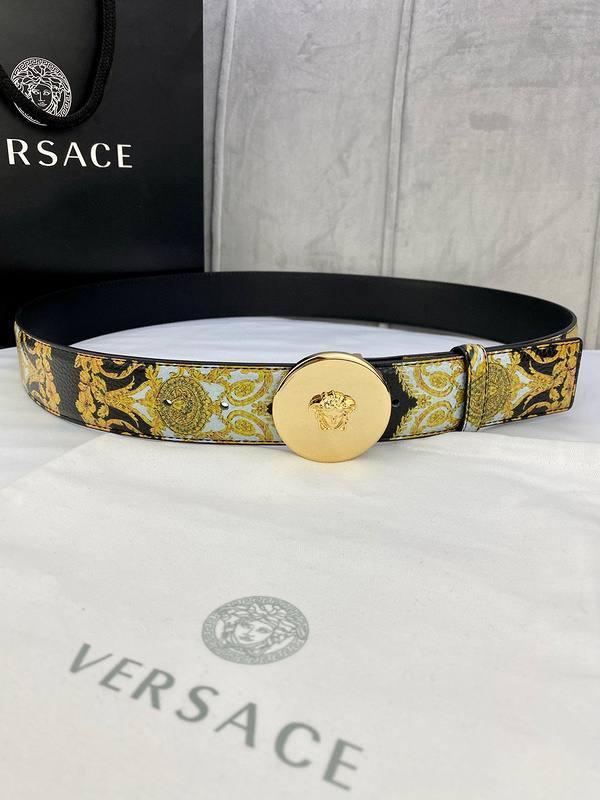 Versace MEDUSA BIGGIE ENAMEL LEATHER BELT Banlieue91