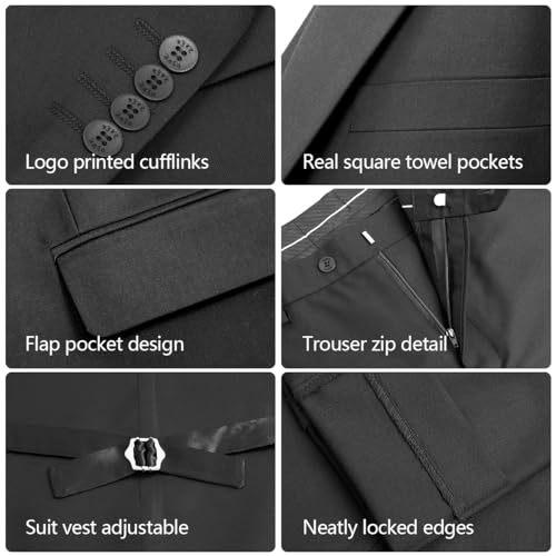 WYWK Men's Classic Three-piece Formal Suit WYWK