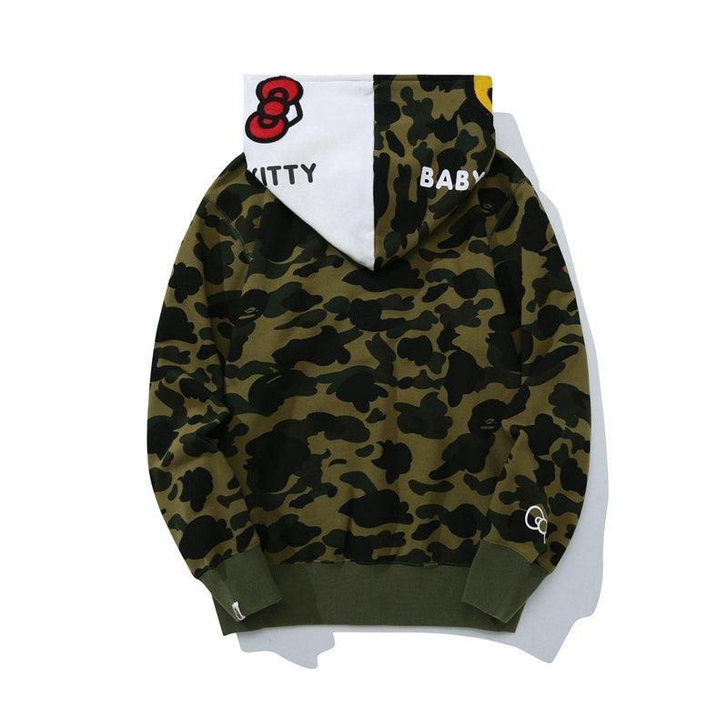 BAPE Sanrio Milo Hello Kitty Split Face 1st Camo Full Zip Hoodie A Bathing Ape Green Banlieue91