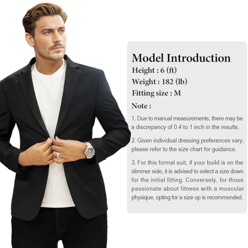 WYWK Men's Causal Suit Jacket Slim Fit WYWK