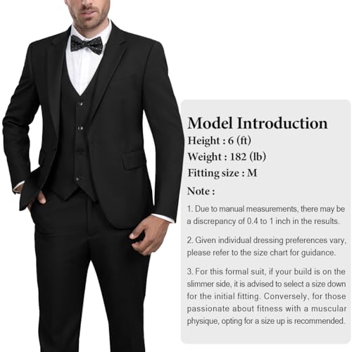 WYWK Men's Classic Three-piece Formal Suit WYWK