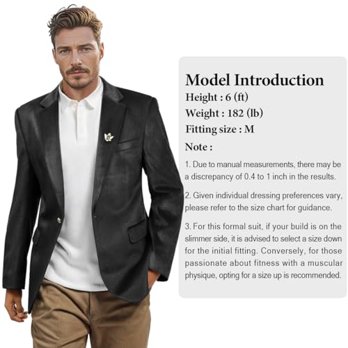 WYWK Men's Velvet Blazer For Dinner Party Wedding Prom Party WYWK