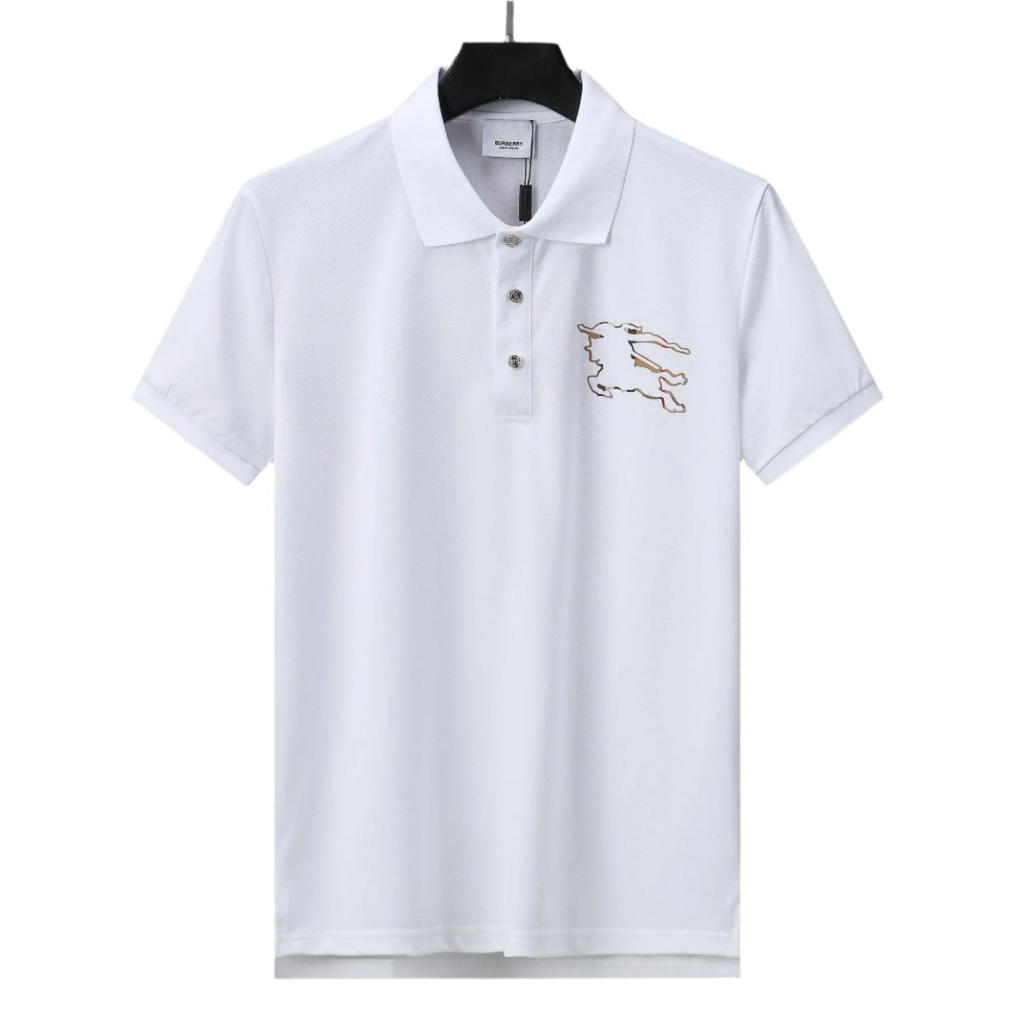 Burberry White T-Shirt With Collar Banlieue91