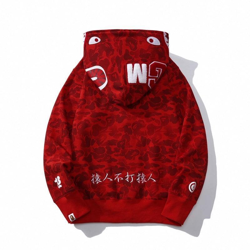 BAPE OG Camo Shark Full Zip-Up Hoodie A Bathing Ape 'Red' Banlieue91