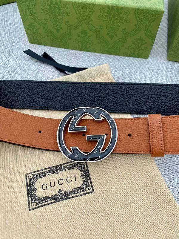 GUCCI Embellished coated-canvas and leather belt 'Brown' Banlieue91
