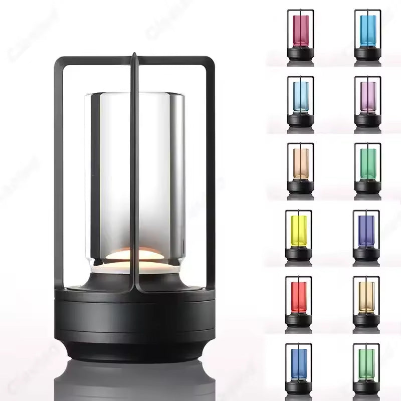 "Vintage Aluminum Table Lamp with LED Dining Table Ambience Light, USB Charging, Touch Control, Decorative Bar and Camping Night Light" V.I.P Digital Presence