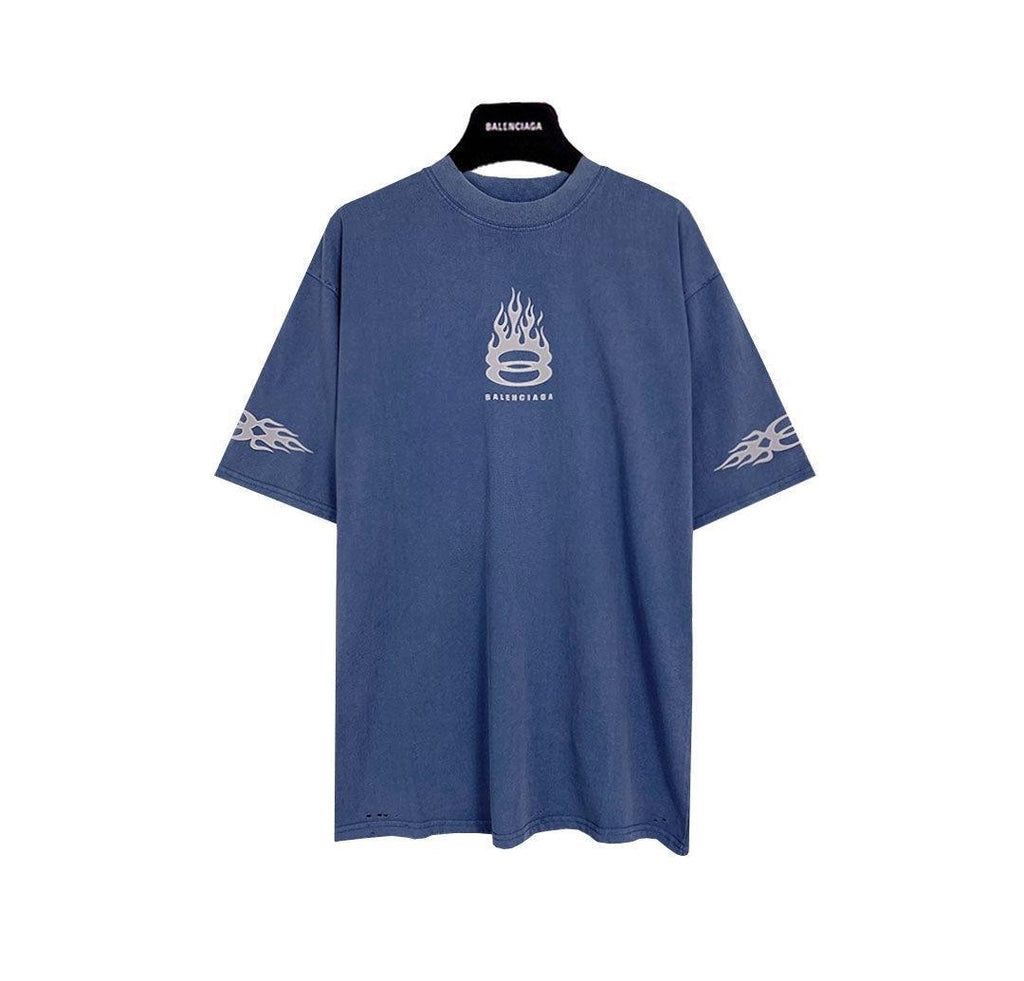Balenciaga Light Blue T-Shirt Without Collar Banlieue91