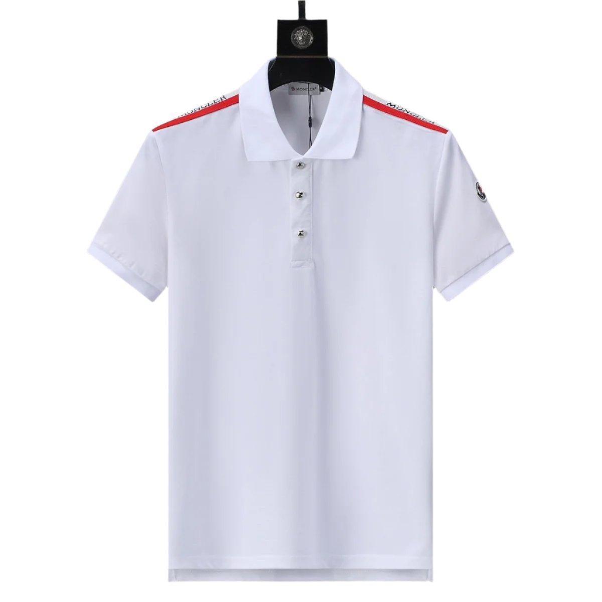 Moncler White T-Shirt with Collar Banlieue91