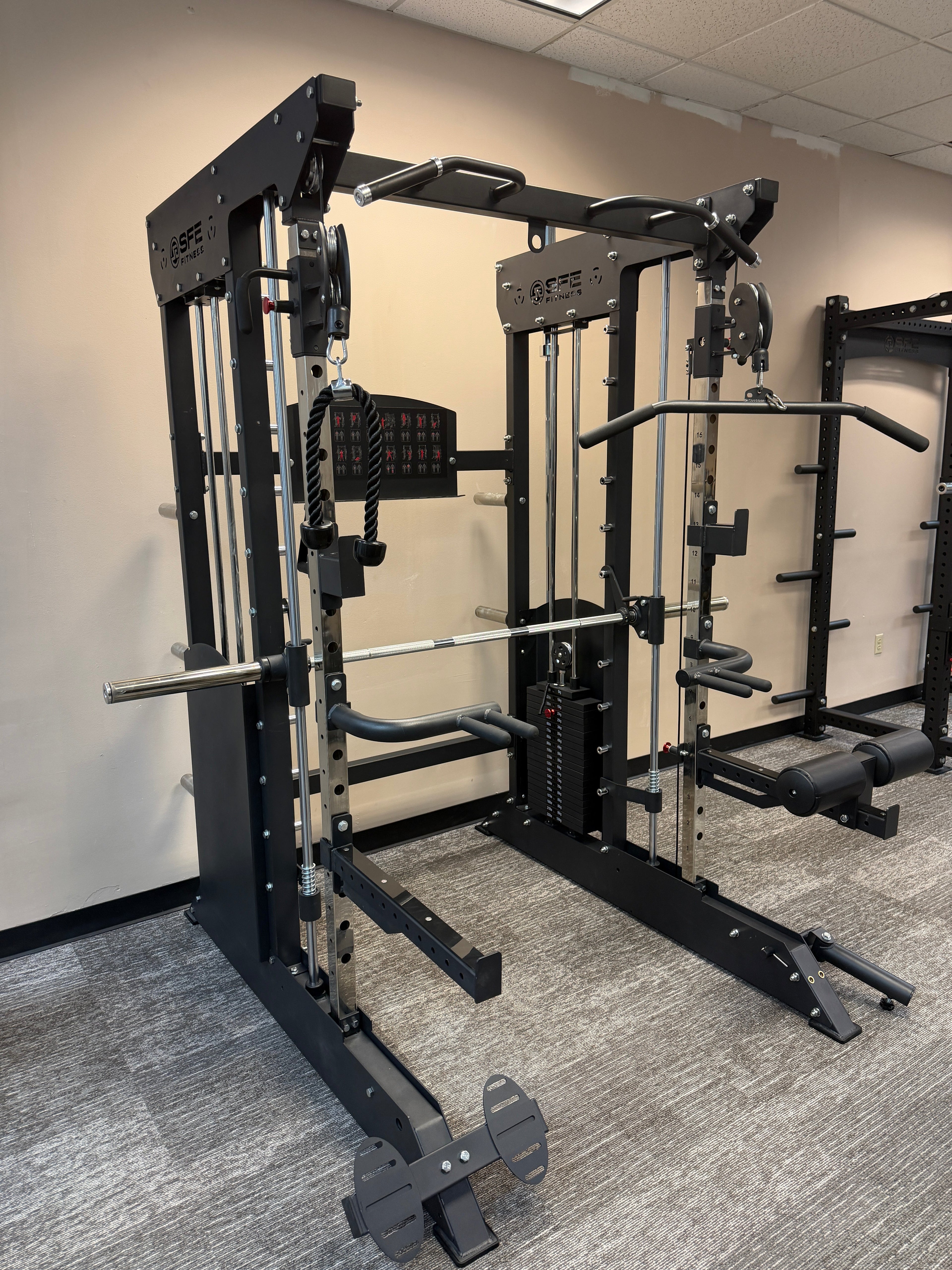 All-in-One Home Gym, Power Rack w/ Smith Machine & Functional Trainer w/ 2x - 220lb weight stacks (New) Sports & Fitness Exchange