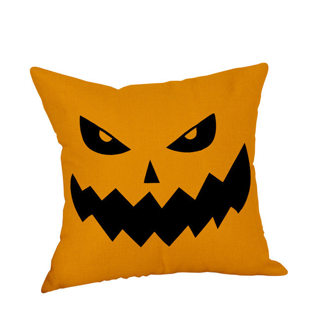Truc of behandelen/pompoen print Happy Halloween Sierkussen Cover Kussen Case brief print Kussensloop Kussenhoes