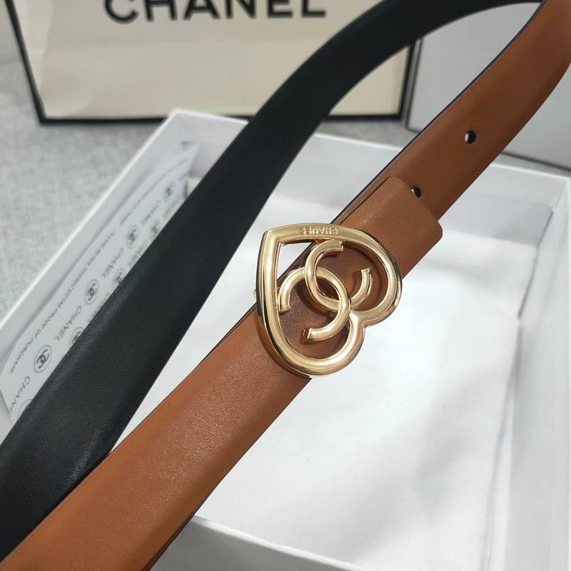 Chanel Calfskin CC Heart Coco In Love Women Belt 'Brown' Banlieue91