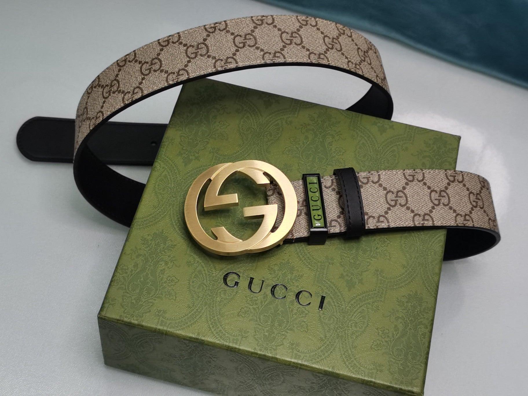 GUCCI Embellished coated-canvas and leather belt Banlieue91