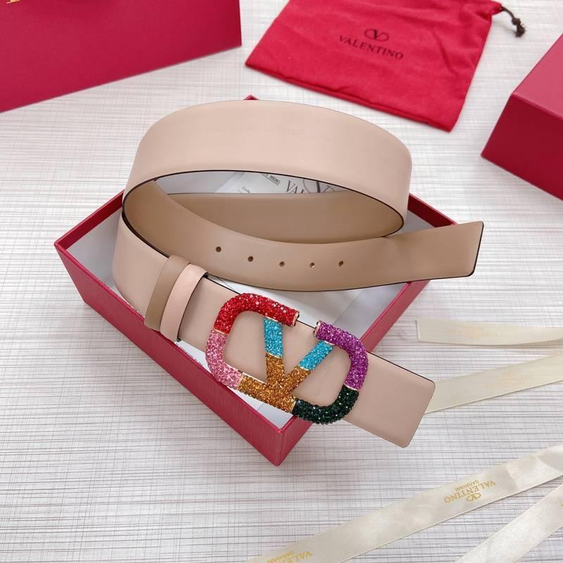 VALENTINO GARAVANI V logo Rainbow Reversible Leather Belt 'Beige/Light Brown' Banlieue91