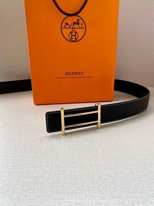 Hermes Men Gold Buckle Belt 'Black' Banlieue91