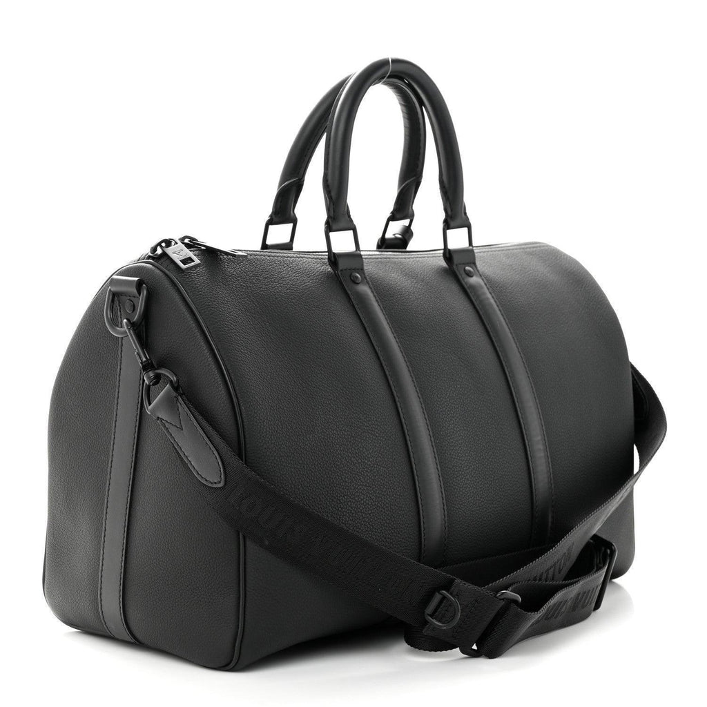 Louis Vuitton  Grained Calfskin Aerogram Keepall Bandouliere 40 Black Banlieue91
