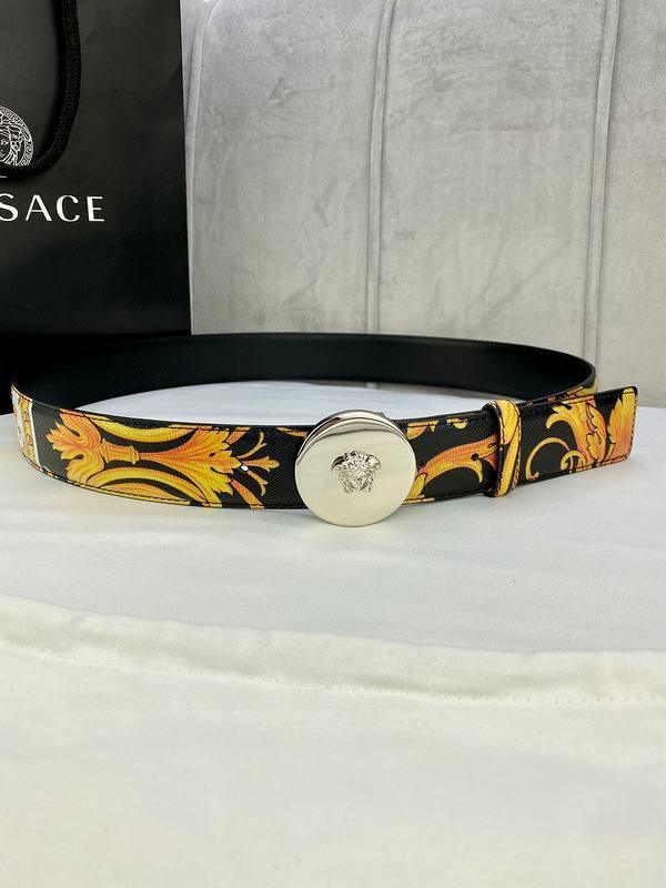 Versace MEDUSA BIGGIE ENAMEL LEATHER BELT Banlieue91