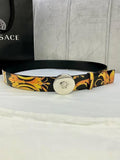 Versace MEDUSA BIGGIE ENAMEL LEATHER BELT Banlieue91