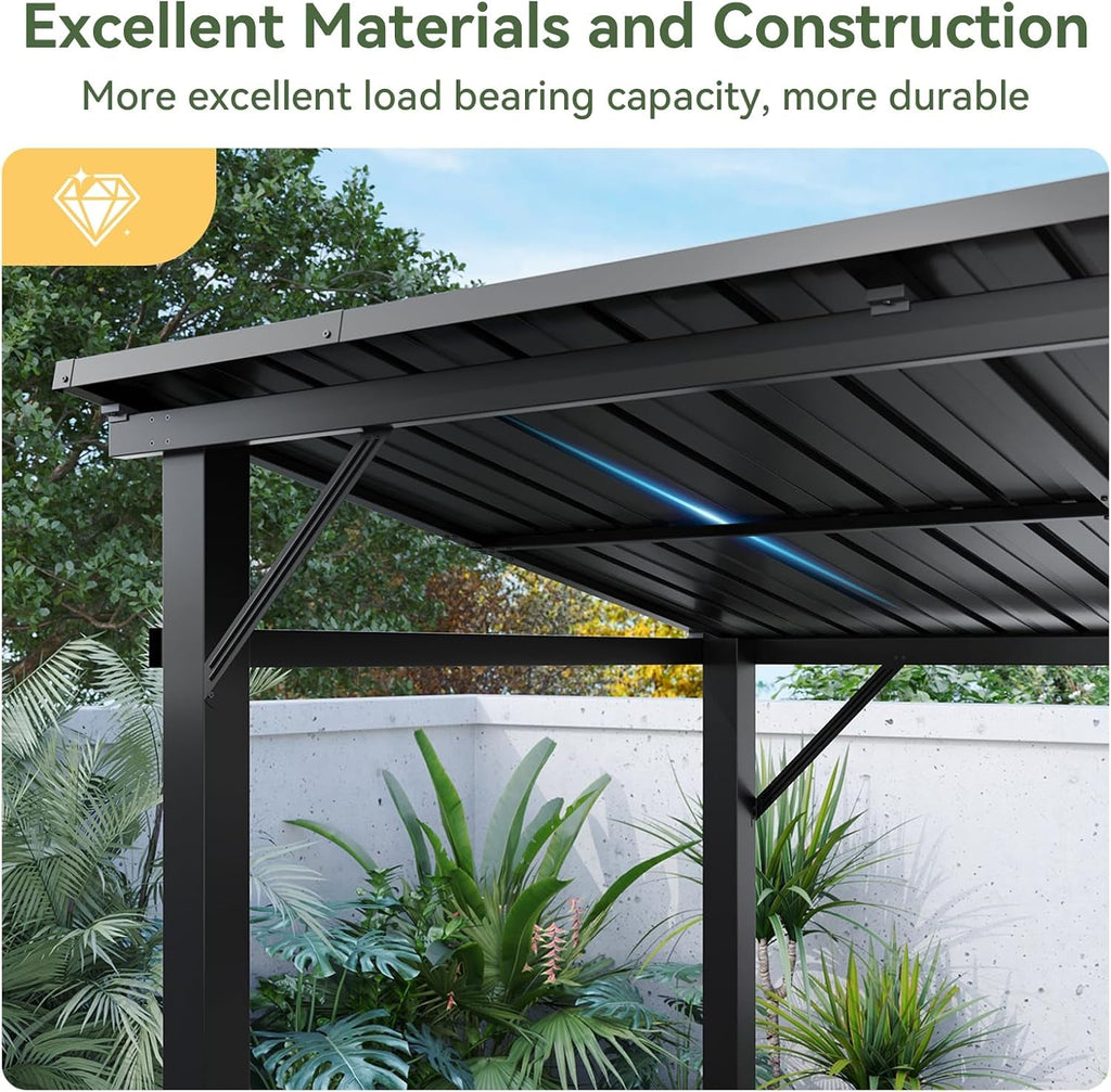 12x6ft All Weather Stainless Steel Gazebo For Patio Decor