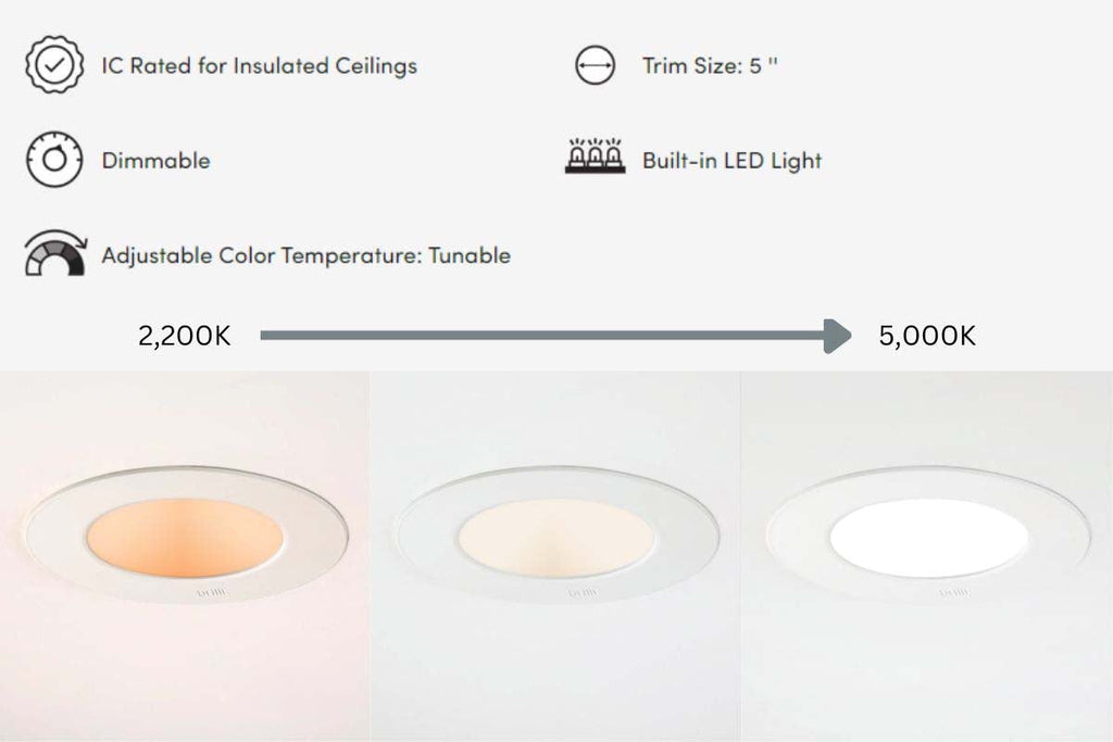 6 Pack - Brilli 5/6 inch LED Recessed Retrofit Downlight, Dimmable, Color Tunable LampsUSA