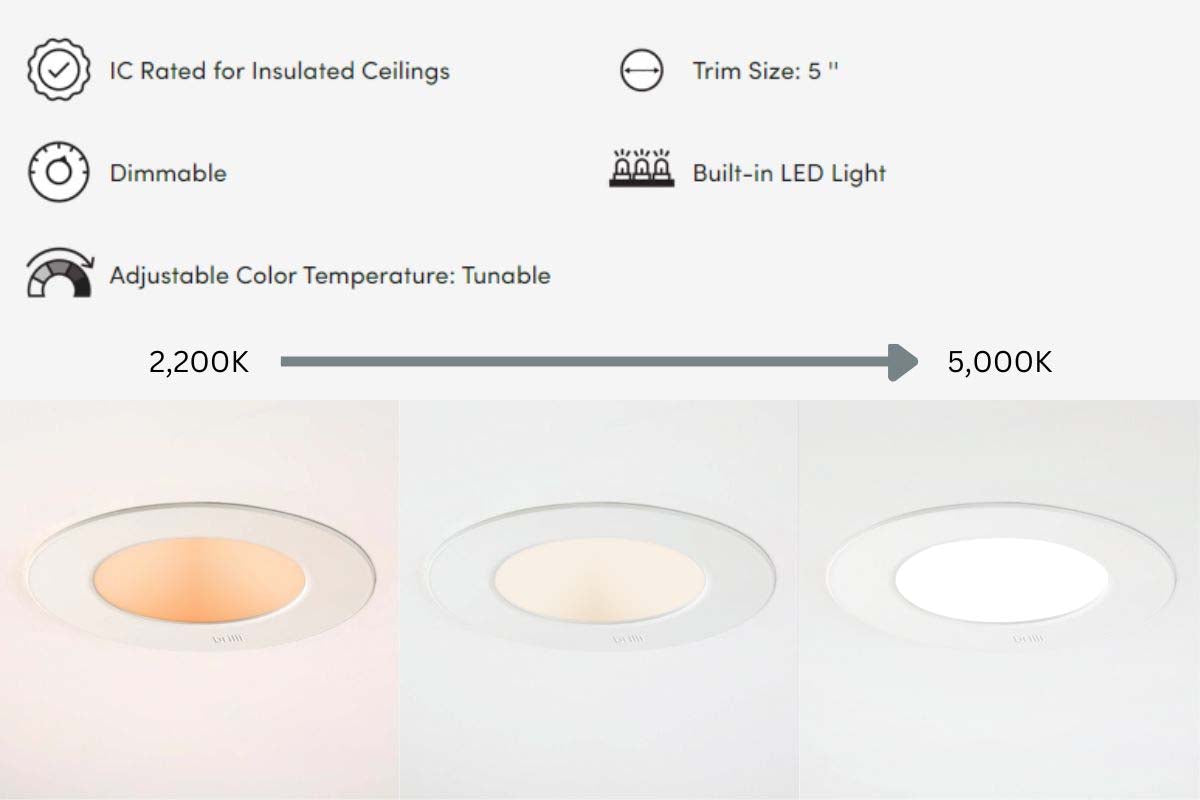 6 Pack - Brilli 5/6 inch LED Recessed Retrofit Downlight, Dimmable, Color Tunable LampsUSA