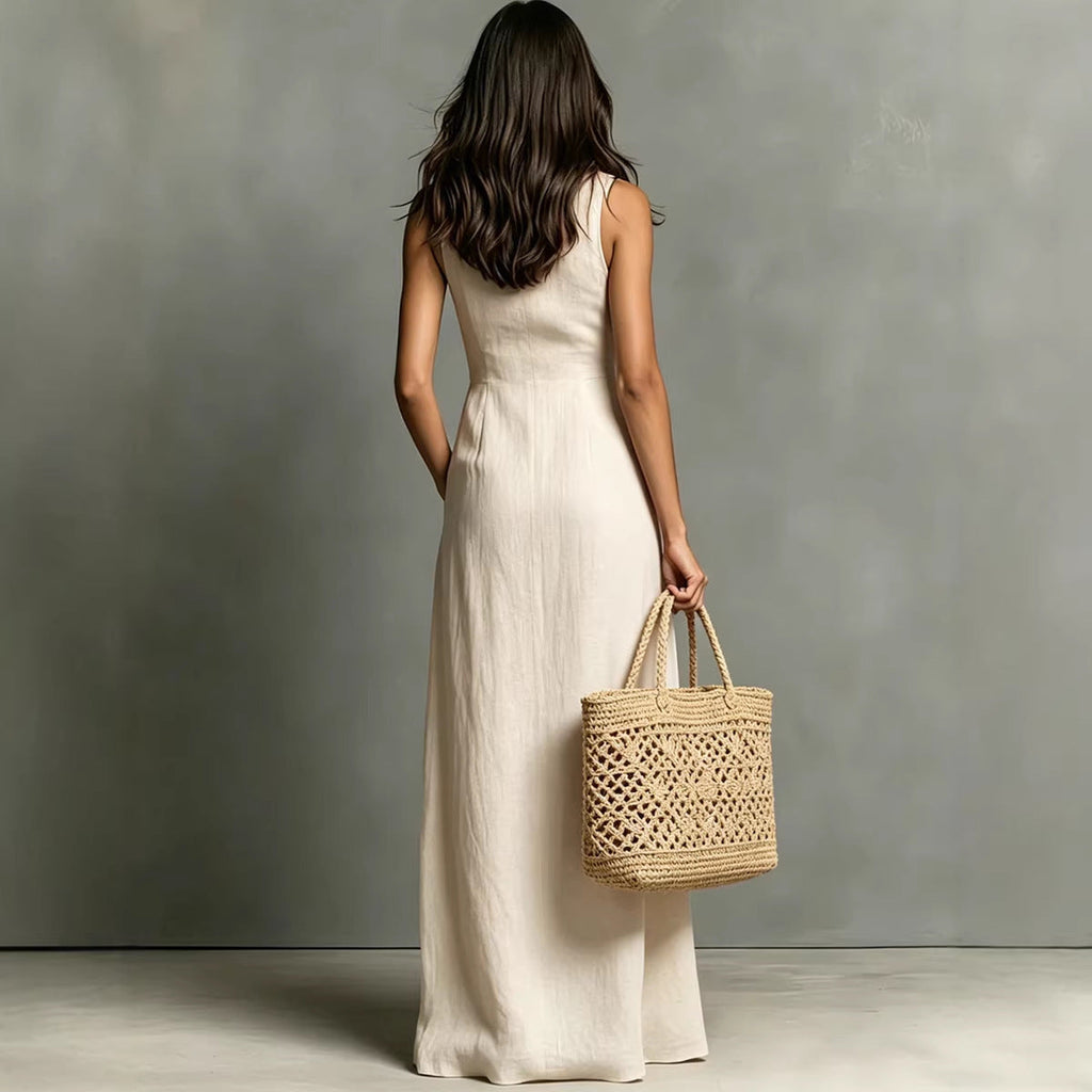 Women's Stand-Collar A-Line Maxi Dress FitiqueFit