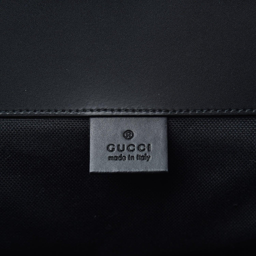 Gucci Soft GG Supreme Monogram Appia Calfskin Web Double Buckle Backpack Black Banlieue91