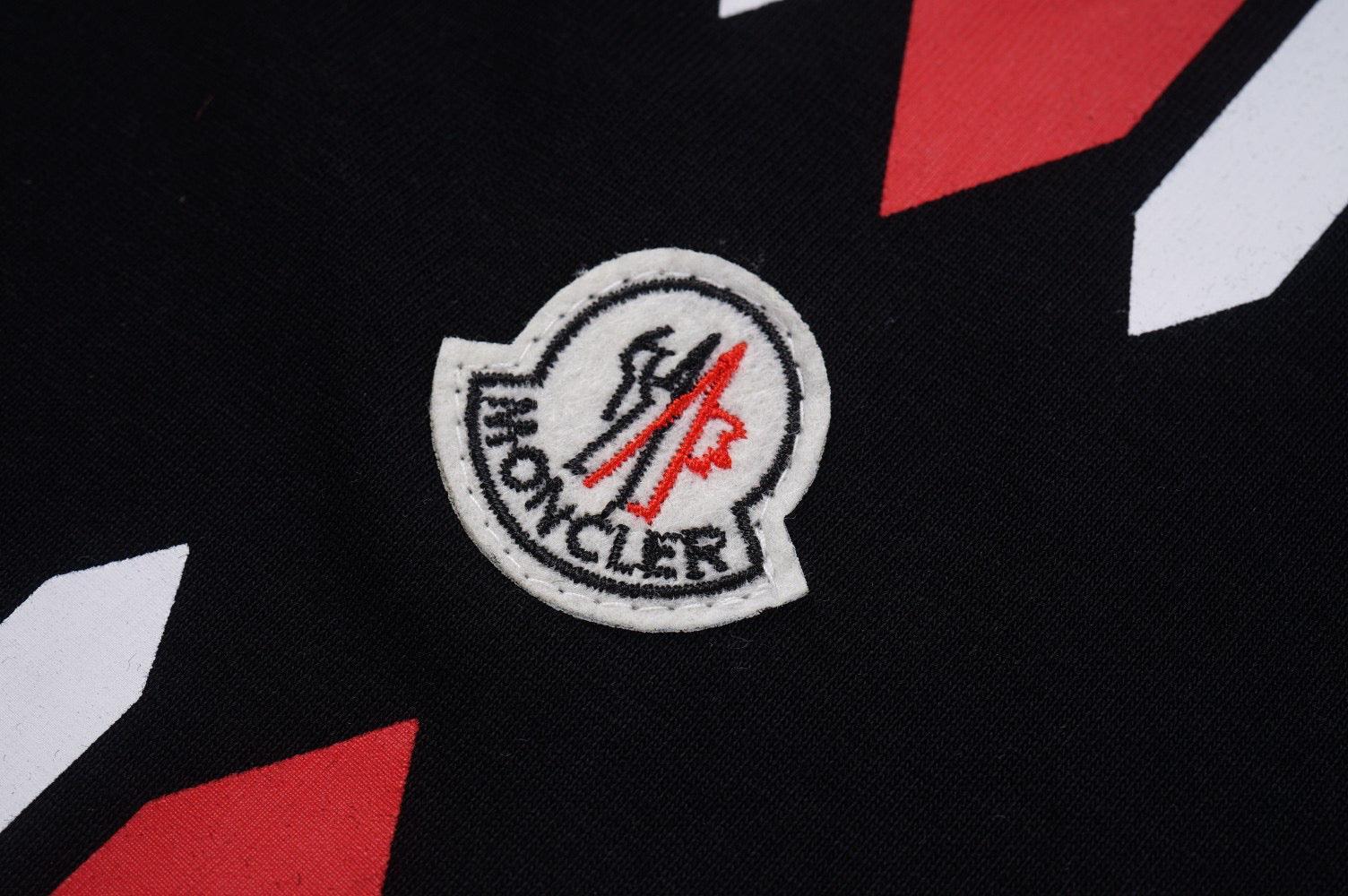 Moncler T-Shirt Without Collar 'Black/White/Red' Banlieue91