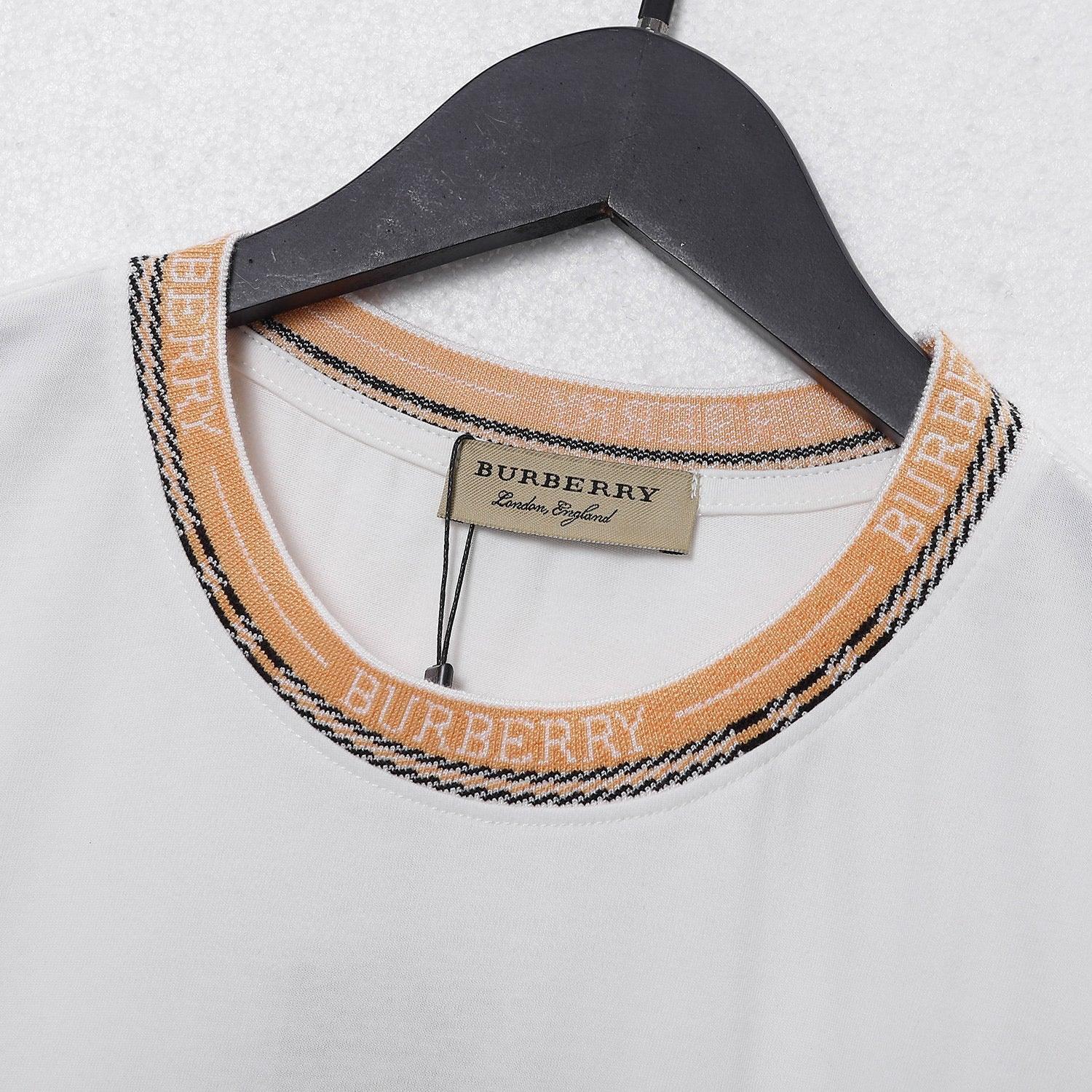 Burberry T-Shirt Without Collar 'White & Beige' Banlieue91