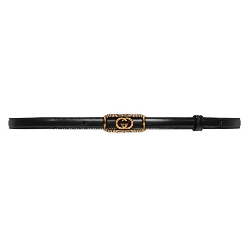 GUCCI Embellished coated-canvas and leather belt 'Black' Banlieue91