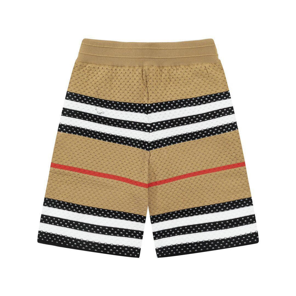 Burberry Men's Striped Cotton Knit Basketball Shorts 'Beige' Banlieue91