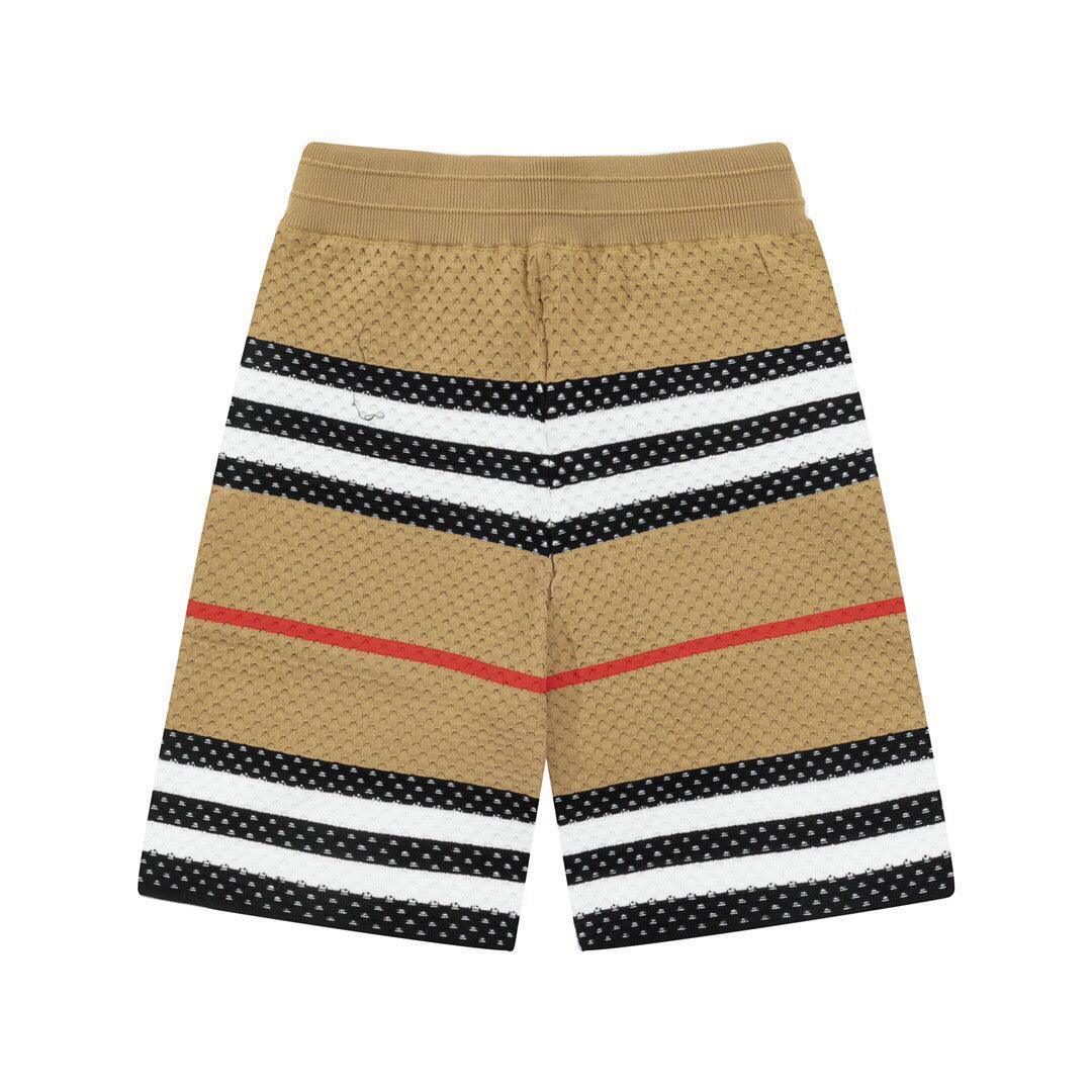Burberry Men's Striped Cotton Knit Basketball Shorts 'Beige' Banlieue91