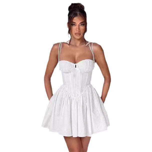 Y2g European And American Ins Summer Sexy Slim Fit Dress Hot Girl Backless