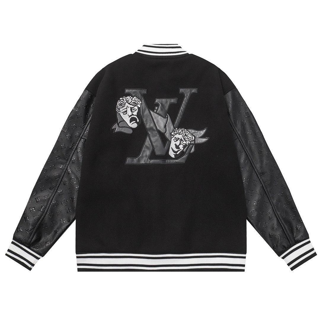 Louis Vuitton Jacket Monogram Embossed Leather Melton Wool Banlieue91
