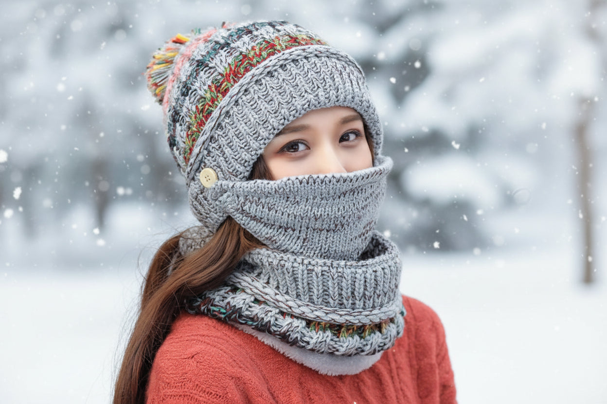 Winter Plush Knitted Hat – Soft Warm Knit Beanie for Cold Weather FitiqueFit