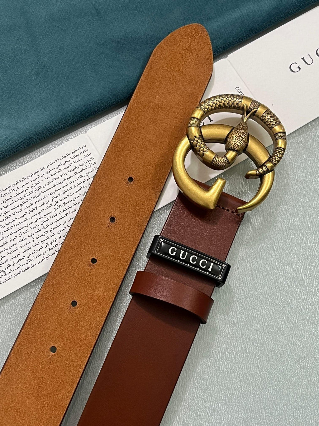 GUCCI Embellished coated-canvas and leather belt 'Brown' Banlieue91