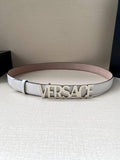 Versace Women's Leather Logo Decorated Buckle Belt Banlieue91