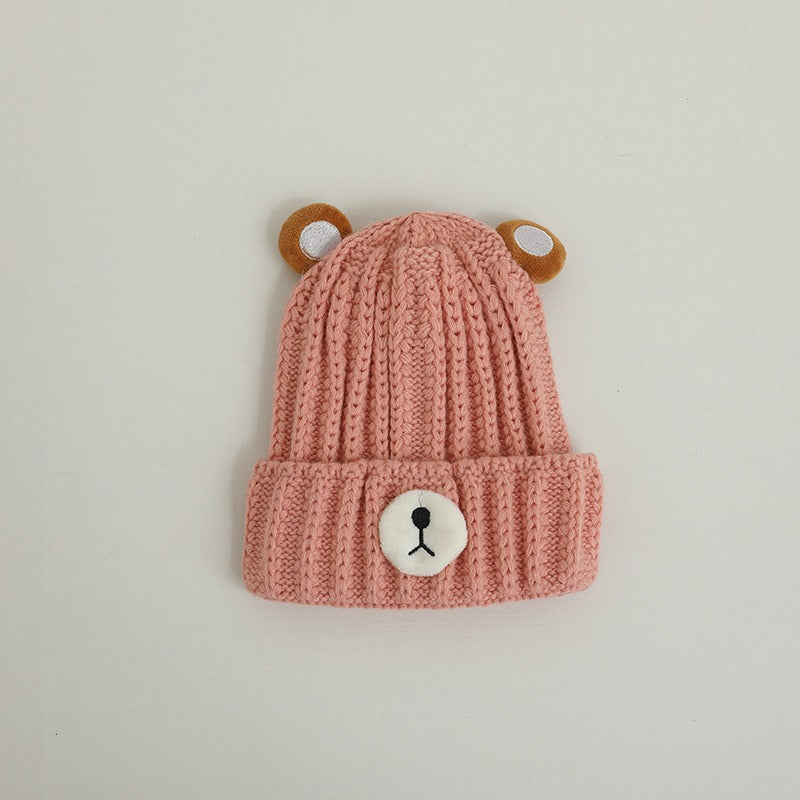 Autumn and winter children warm knitted hat cute bear candy color woolen hat Korean male and female baby warm hat trend V.I.P Digital Presence