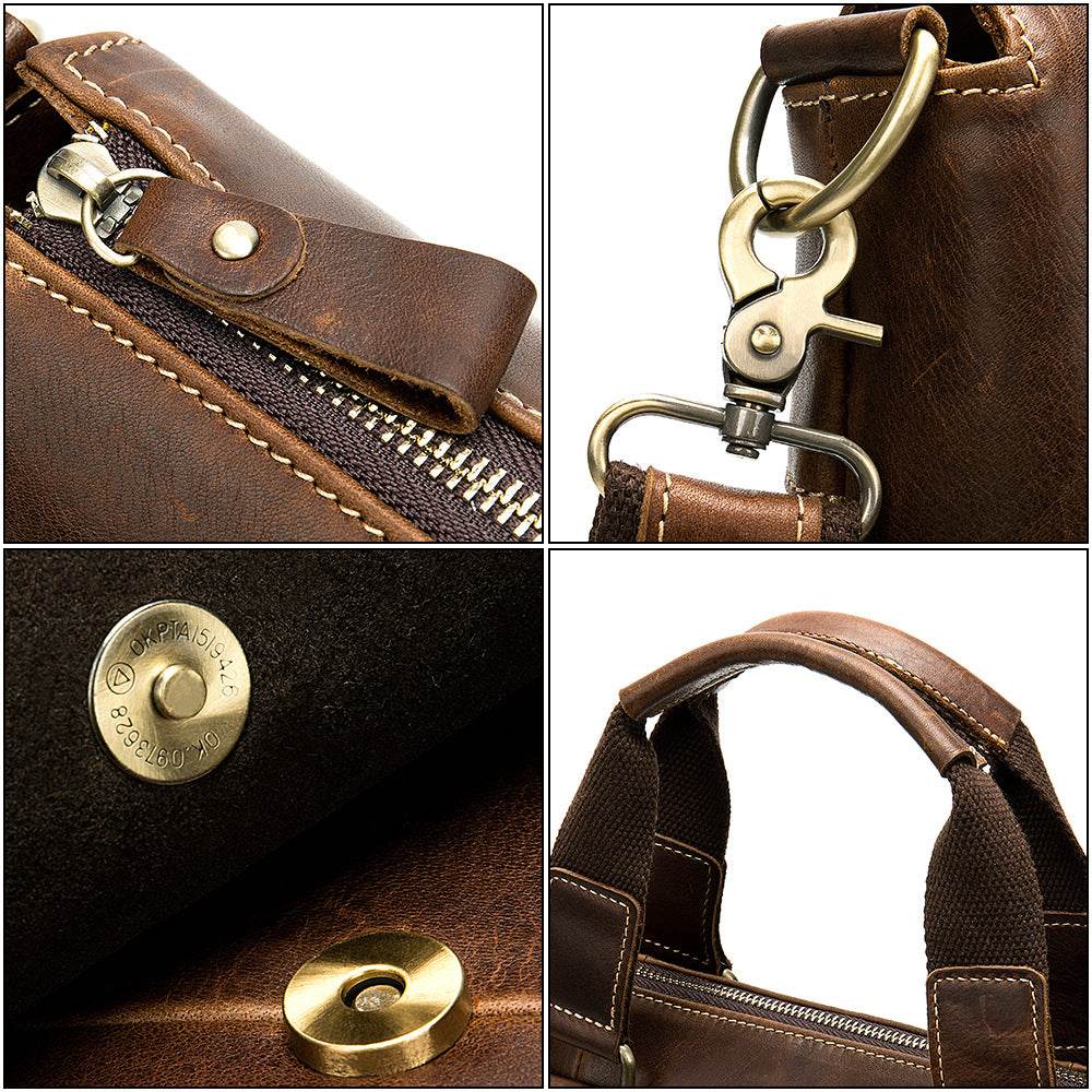Retro First Layer Cowhide Shoulder Women Handbag