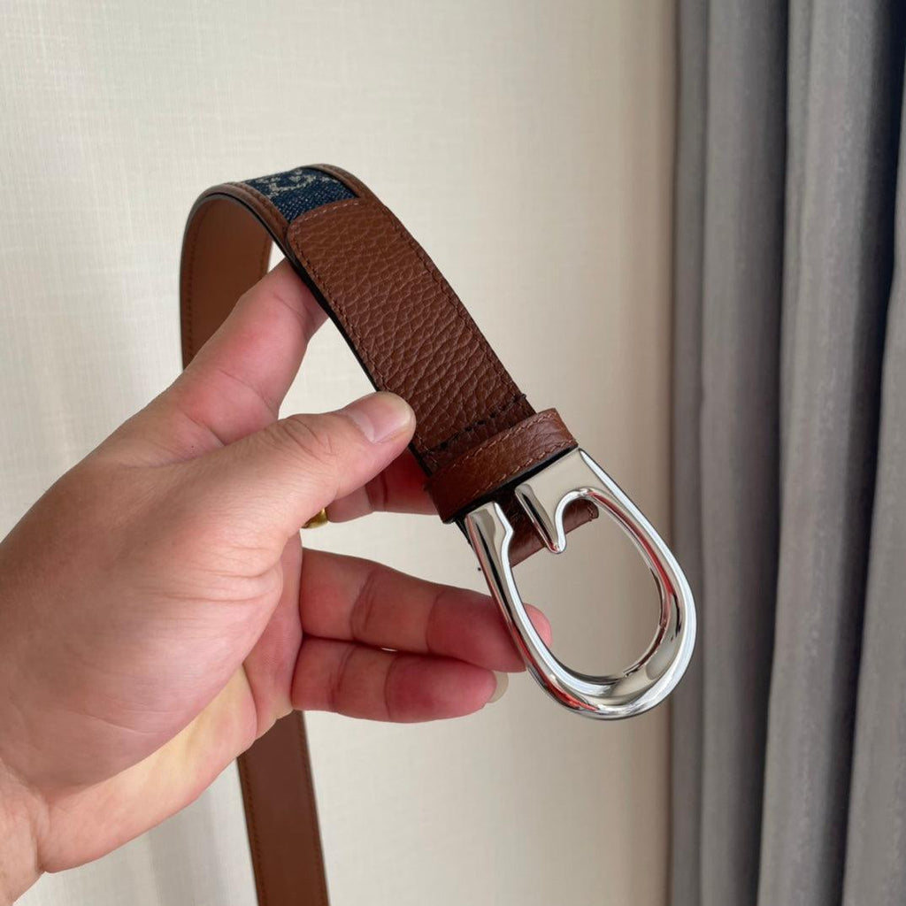 GUCCI Embellished coated-canvas and leather belt 'Brown/Blue' Banlieue91