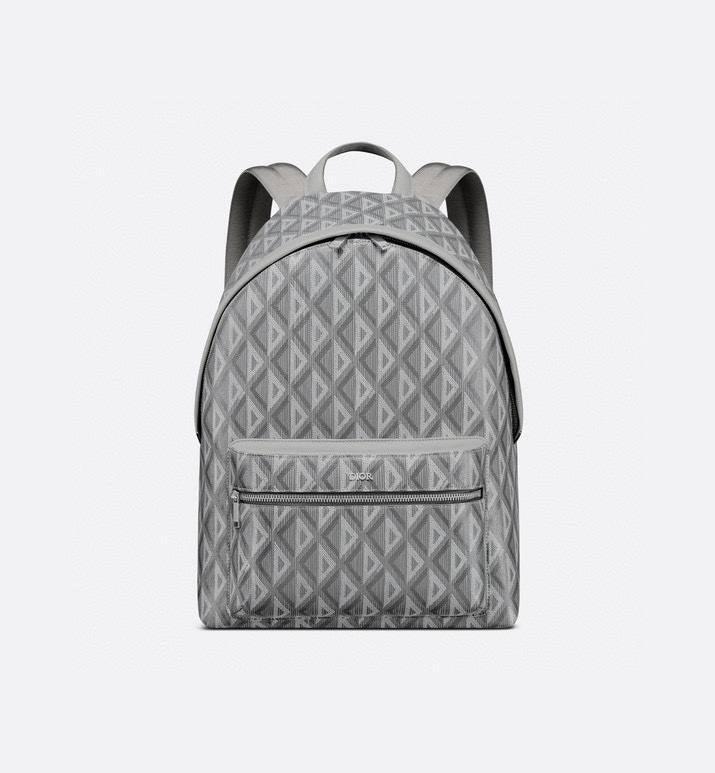 Dior Rider Zipped Backpack Grey Coated Cotton Canvas with CD Diamond Print Banlieue91