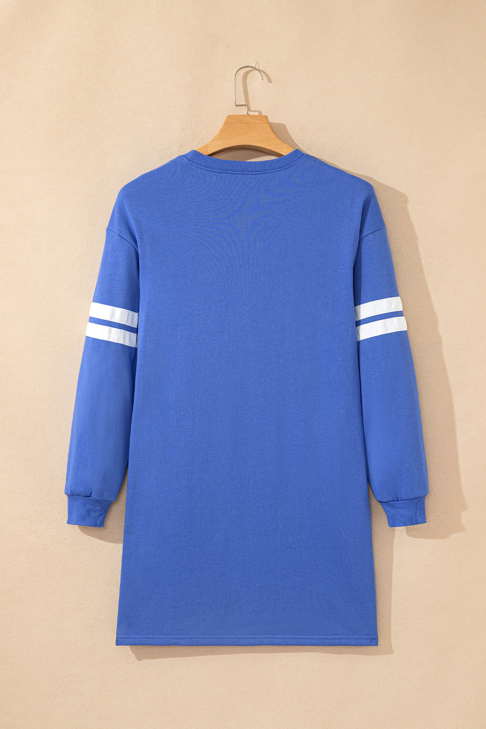Tillandsia Purple Preppy Striped Sleeve Loose Mini Dress