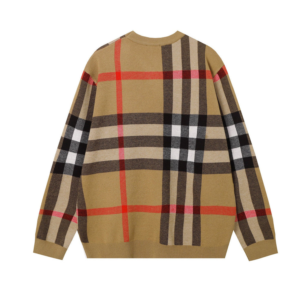 BURBERRY Check Technical Cotton Sweater In Archive Beige Banlieue91