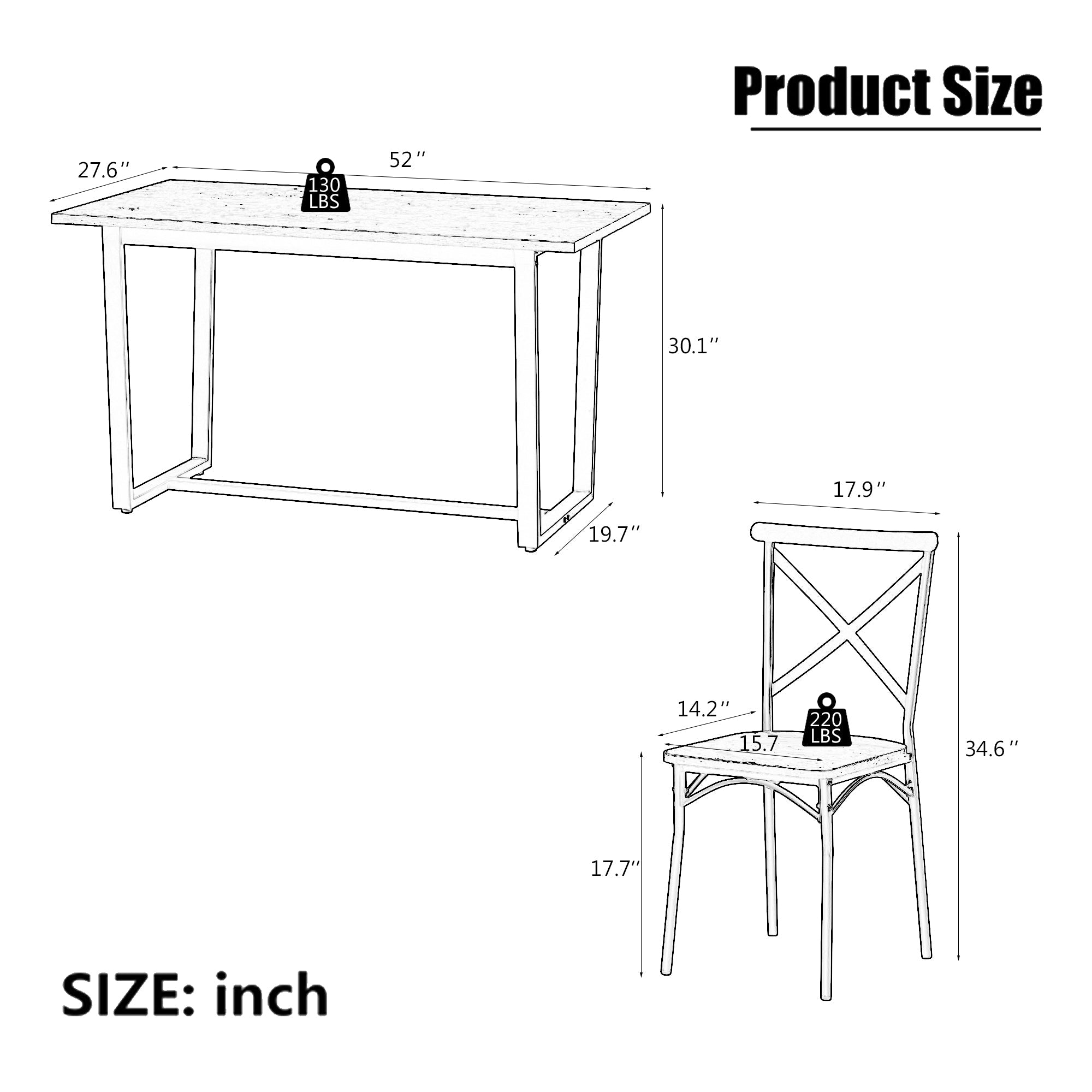 7 Pieces Dining Set 7-Piece Kitchen Table Set Perfect for Kitchen Breakfast Nook