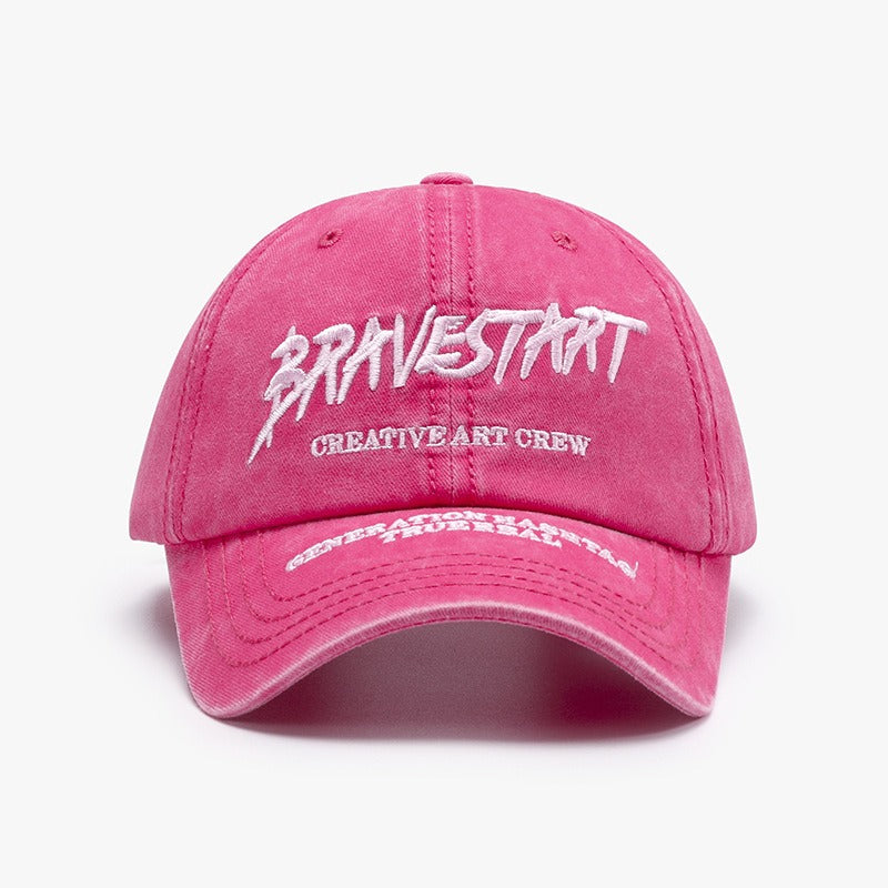 Fashionable Outdoor Versatile Curved Brim Letter Embroidery Men's Flat Tongue Hat Show Face Small Washed Women's Simple Baseball Hat Fashion V.I.P Digital Presence